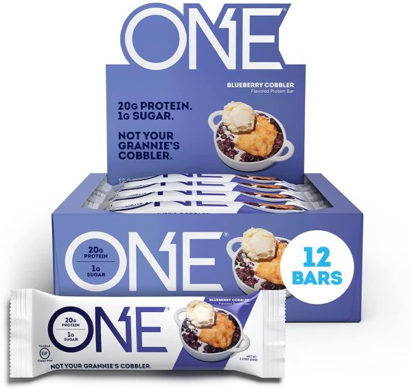 ONE Protein Bars, Blueberry Cobbler,  Protein Bars with 20g Protein and only 1g Sugar, Snacking for High in Protein Diets, 60g (12 Pack) [Packaging May Vary] - Image 5