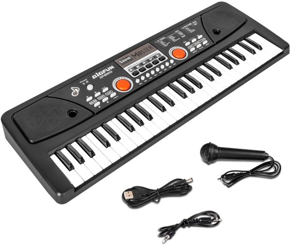 M SANMERSEN Kids Piano Keyboard with Microphone, 49 Keys Electronic Keyboards Pianos for Beginners Kids Piano with MP3 Function for 3-12 Years Girls Boys - Image 2