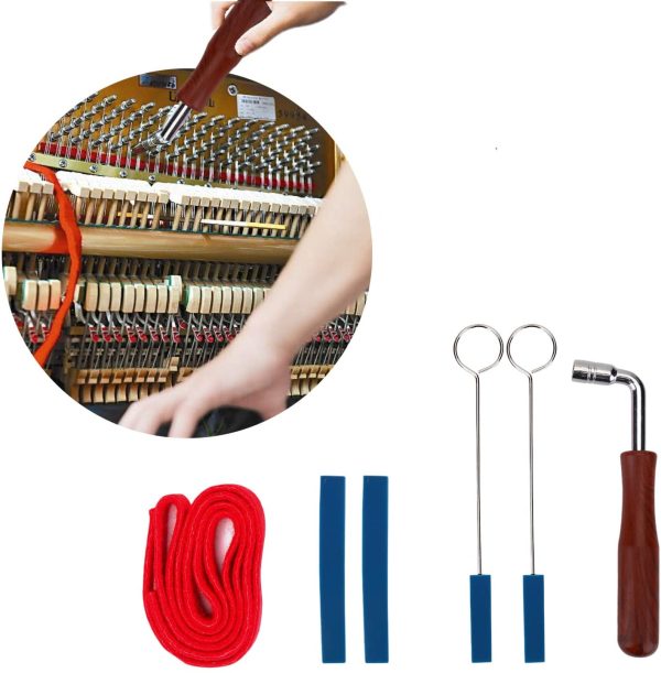 Piano Tuner Tools, Professional Tuning Hammer Mute Kit Including Long Mutes, Short Mute with Handle, Temperament Strip, Tuning Hammer - Image 5