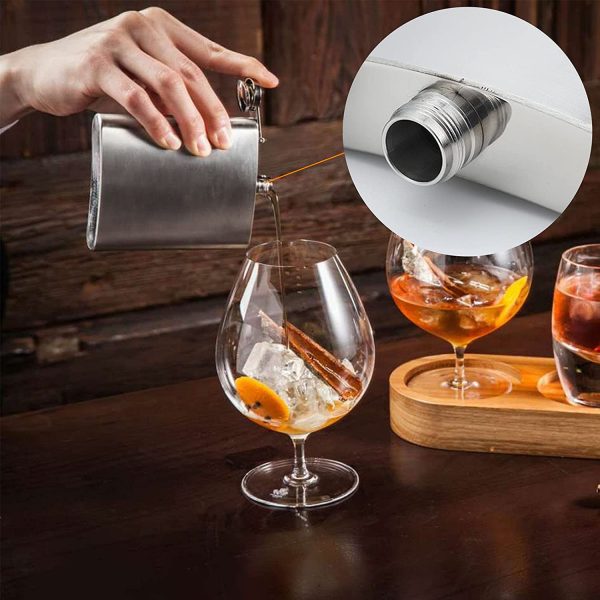 Portable Hip Flask Set of 2, 8 oz Alcohol Flasks with Hip Flask Funnel for Men and Women, Used for Storing Drinks and Liquor - Image 2