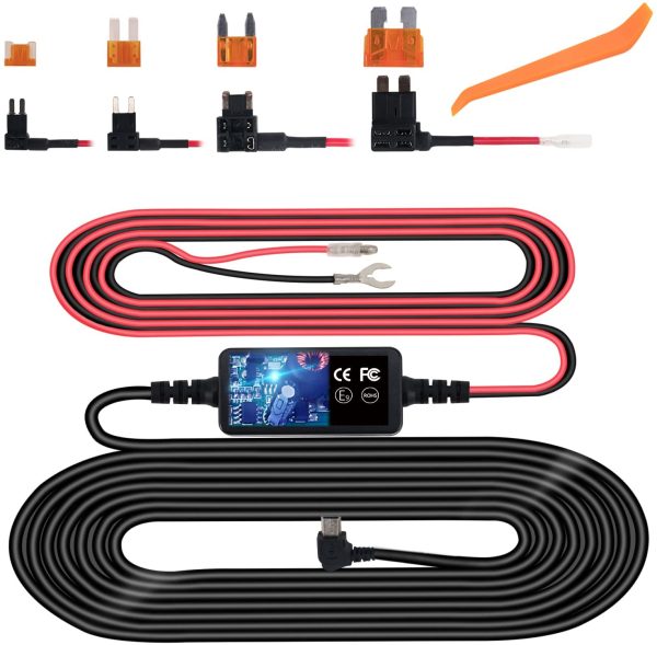 Dash Cam Hardwire Kit, Mini USB Hard Wire Kit Fuse for Dashcam,  12V-24V to 5V Car Dash Camera Charger Power Cord, Gift 4 Fuse Tap Cable and Installation Tool??1.5ft - Image 5