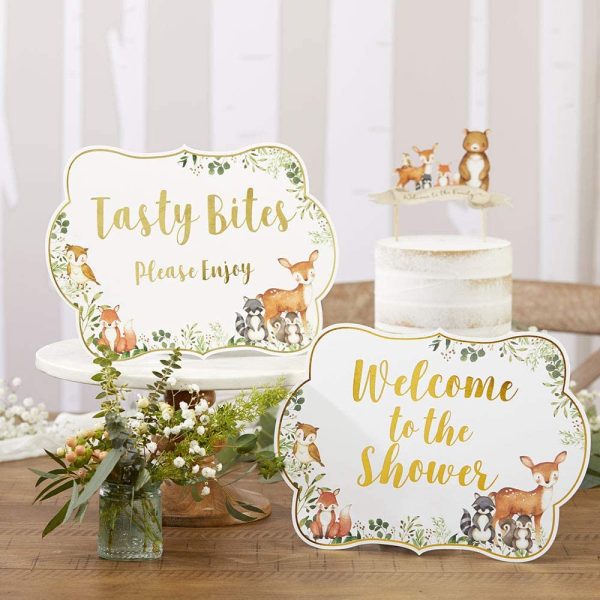 Kate Aspen Woodland Baby Shower, One Size, Décor Sign Kit (Set of 8) - Image 3