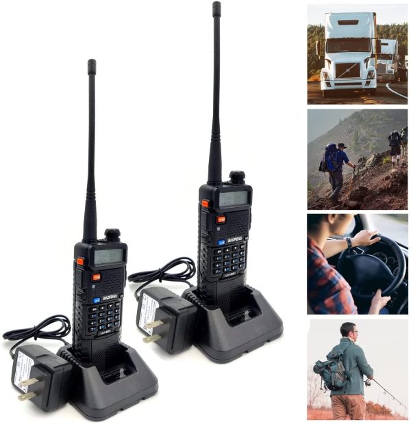 2 Pcs UV-5R 5W Handheld Ham Radio with 3800mAh Battery, Earpiece and Program Cable - Image 3