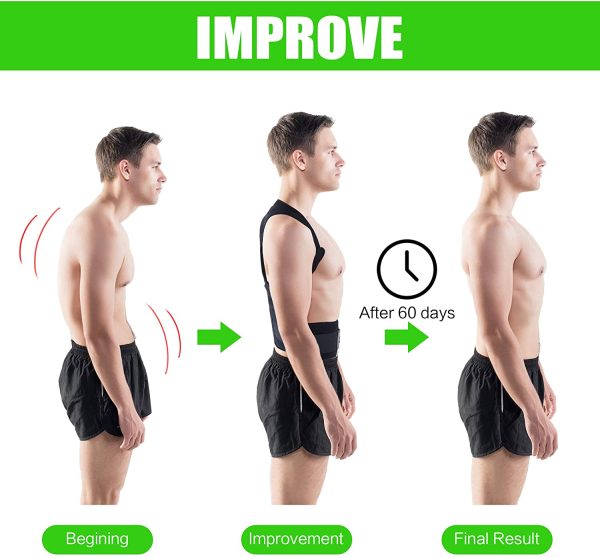 SOMAZ Adjustable Posture Corrector for Men&Women&Kids, Slouching Corrector, Clavicle Support, Back Straightener, Upper and Lumbar Back Brace Support for Rounded Shoulders & Back Pain (L)?M? - Image 3