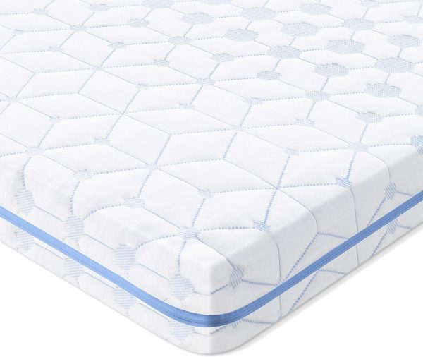 4 Inch Memory Foam Mattress Topper, 7 Zone Cooling Ventilated Gel Mattress Topper Full, Removable & Washable Hypoallergenic Foam Mattress Topper Cover with 4 Anchor Elasticated Bands, CertiPUR-US Design (54 x 74inch) - Image 3