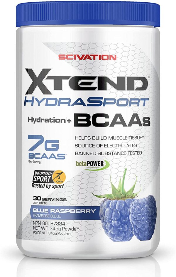 XTEND Hydrasport BCAA Powder Blue Raspberry | Informed-Sport Certified + Sugar Free Post Workout Muscle Recovery Drink with Amino Acids | 7g BCAAs for Men & Women | 30 Servings - Image 2