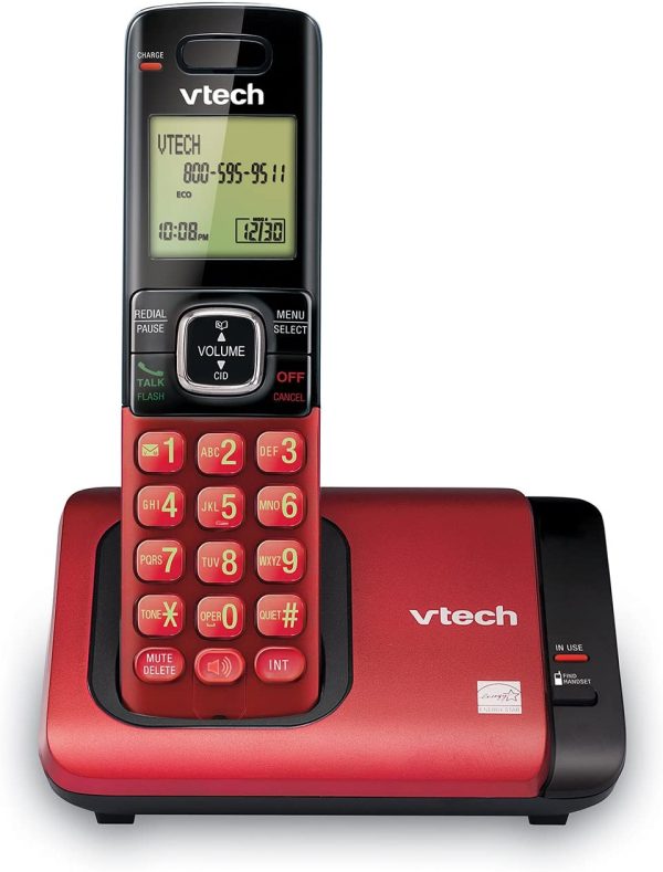 Vtech CS6719-16 DECT 6.0 Phone with Caller ID/Call Waiting, 1 Cordless Handset, Red