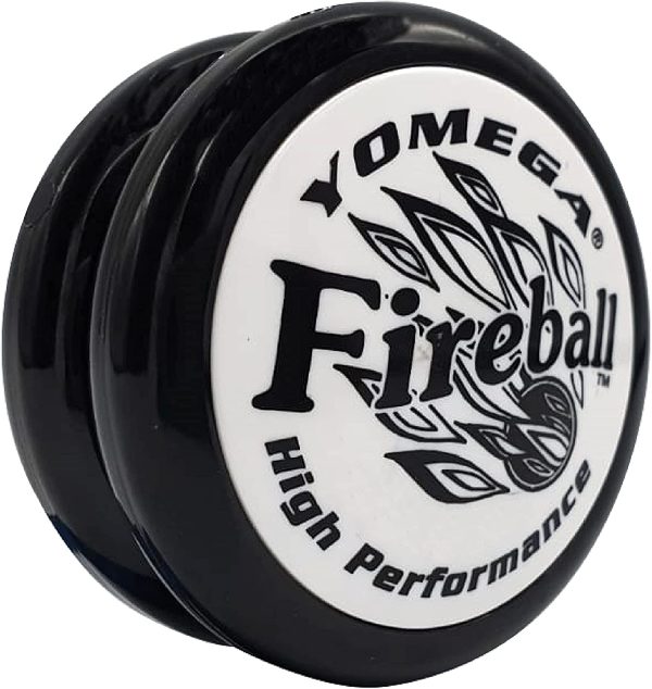 Yomega Fireball - Professional Responsive Transaxle Yoyo, Great for Beginners to Perform Like Pros + Extra 2 Strings & 3 Month Warranty (Black and White)