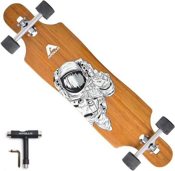 APOLLO Longboard Skateboards - Premium Long Boards for Adults, Teens and Kids. Cruiser Long Board Skateboard. Drop Through Longboards Made of Bamboo, Fiberglass, Maple - High-Speed Bearings & T-Tool - Image 5