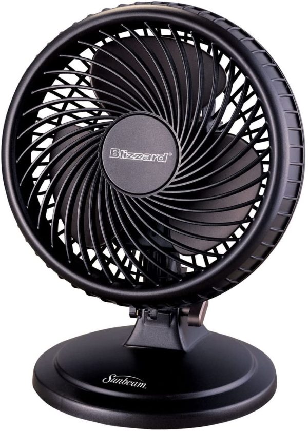 Sunbeam 8" Blizzard Power Fan, Black