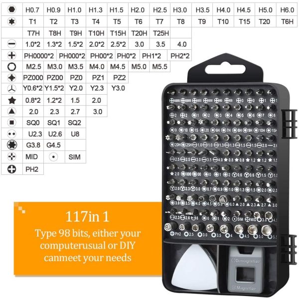 117 in 1 Precision Screwdriver Set, Magnetic Repair Tool Kit for iPhone Series/Xbox Series/PS3/PS4/Nintendo Switch/iPad/Tablet/Laptop/Watch/Cellphone/PC/Camera/Electronic - Image 7