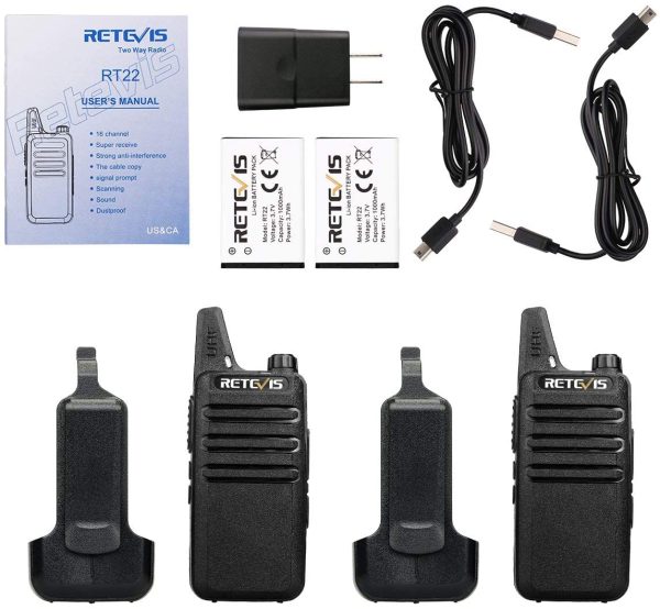 RT22 2 Way Radios Long Range Rechargeable 16 Channel FRS Small VOX Hands-Free Two Way Radio Walkie Talkies(10 Pack) - Image 6