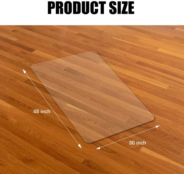 Clear Chair Mat, Hard Floor Use, 48" x 30" Transparent Office Home Floor Protector mat Chairmats (30" X 48" Rectangle)