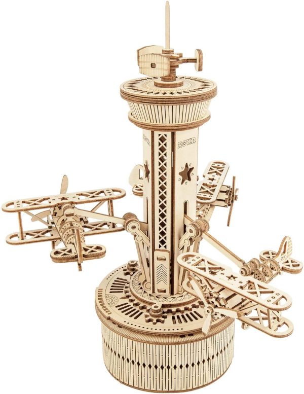 ROKR 3D Wooden Puzzle Mechanical Music Box, DIY Aircraft Model Kits to Build, Best Toy Gift for Kids/Teens/Adults on Birthday, Decoration for Room