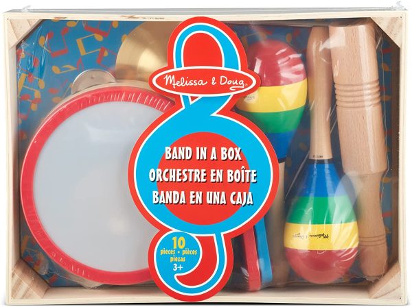 Melissa & Doug Band-in-a-Box Clap! Clang! Tap! - 10-Piece Musical Instrument Set - Image 9