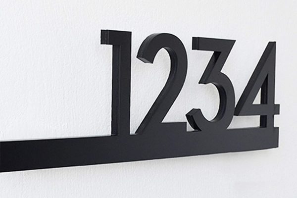 Modern House Numbers - Black with Black Acrylic - Contemporary Home Address - Sign Plaque - Door Number - Image 5