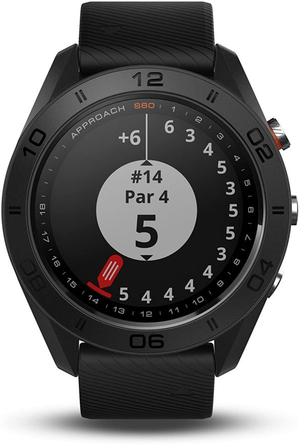 Garmin 010-01702-00 S60 GPS Golf Watch, Black Silicone Band