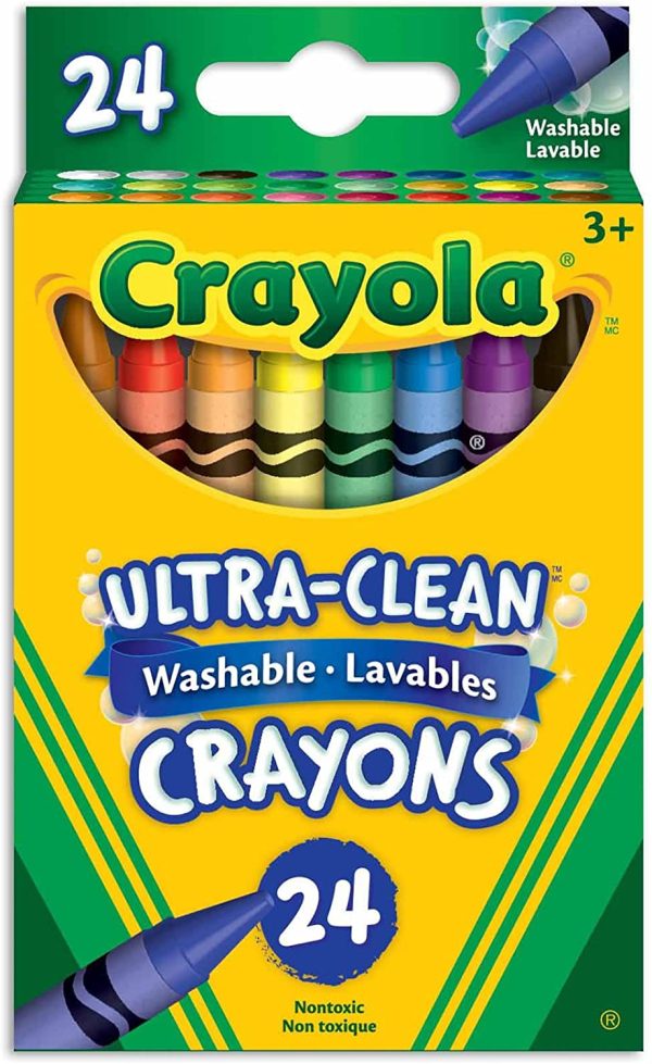 Crayola  24 Washable Crayons, School and Craft Supplies, Gift for Boys and Girls, Kids, Ages 3,4, 5, 6 and Up, Back to school, School supplies, Arts and Crafts, Gifting