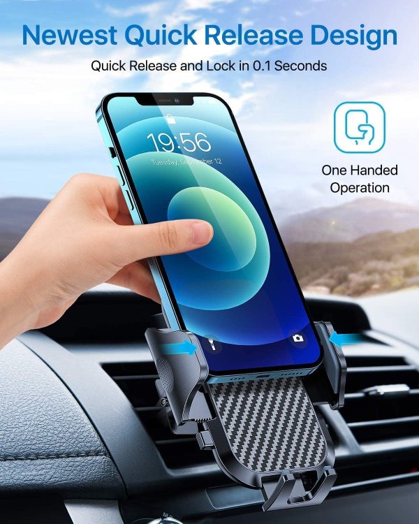 andobil Car Phone Holder [2022 Upgraded Super Sturdy Metal Clip] Ultra-Stable 360?? Rotate Easy Clamp Cell Phone Mount Compatible with iPhone 13 12 Galaxy S21 and All 4?M?7?M?Smartphone