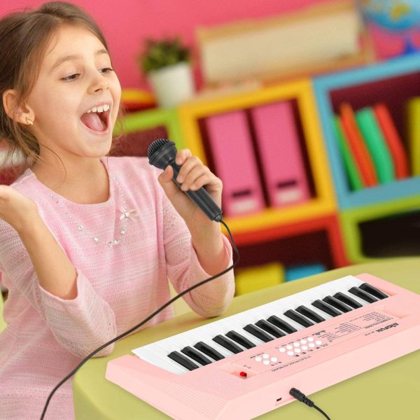 M SANMERSEN Kids Piano Keyboard, Multifunctional 37 Keys Music Piano Keyboard for Kids Portable Piano Electronic Keyboard Educational Piano Toy Birthday for Kids Girls Over 3 Years - Image 8