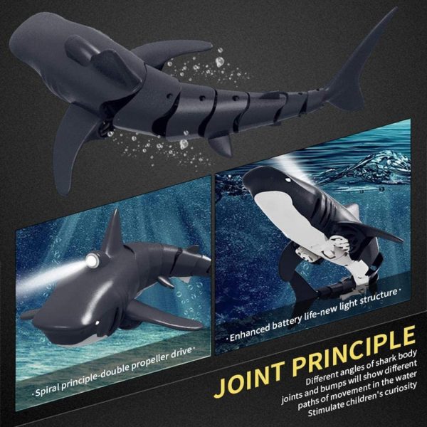 2.4G Remote Control Shark Toy 1:18 Scale High Simulation Shark Shark for Swimming Pool Bathroom Great Gift RC Boat Toys for 5+ Year Old Boys and Girls - Image 3