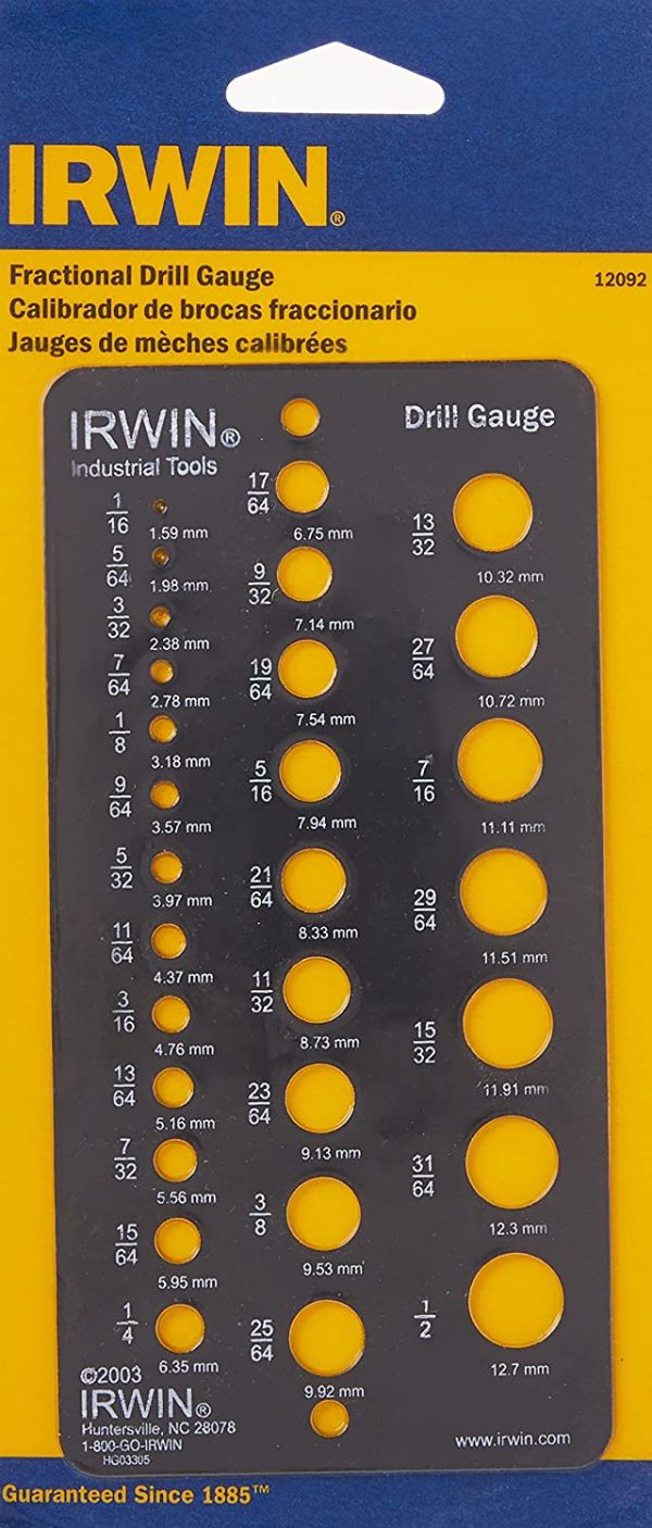 12092 1/16-to-1/2-Inch 29-Hole Steel Drill Bit Gauge - Image 2