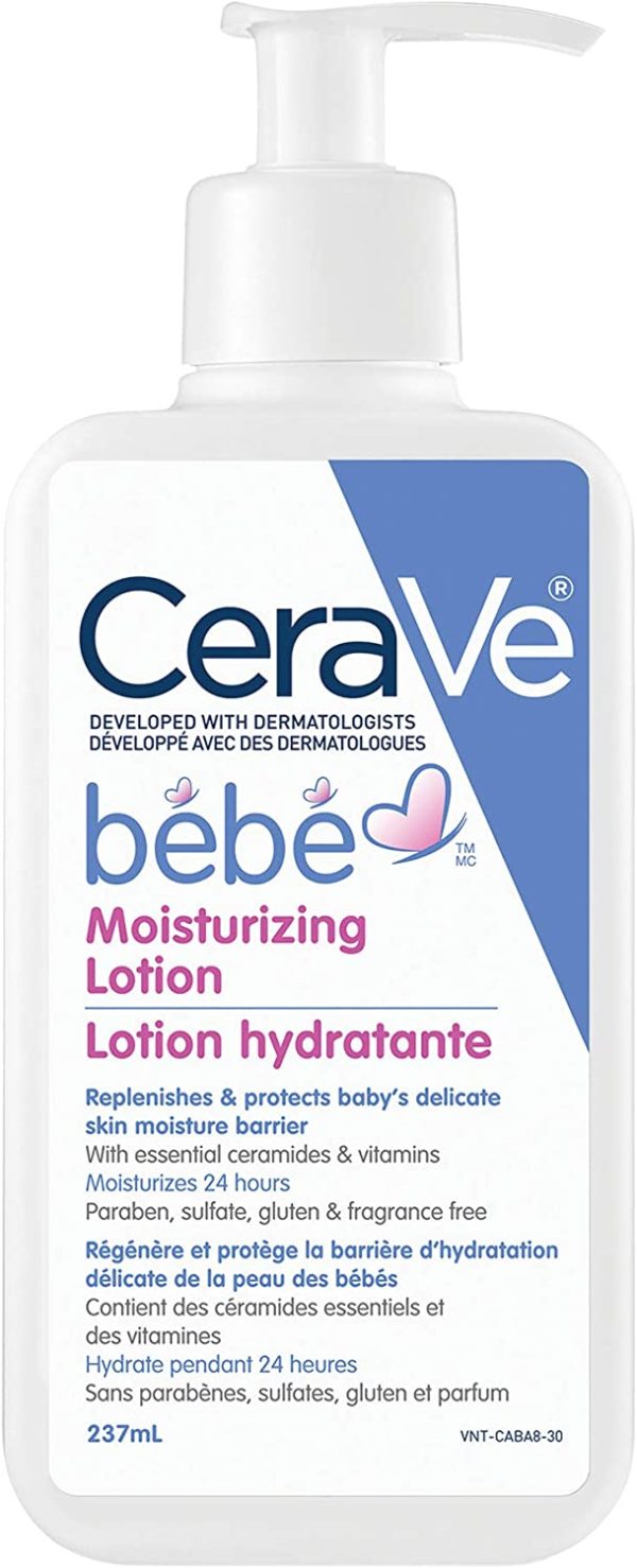 CeraVe Baby Moisturizing Lotion Gentle Baby Skin Care with Ceramides and Hyaluronic Acid Fragrance Free & Paraben Free, 237 Milliliters - Image 7