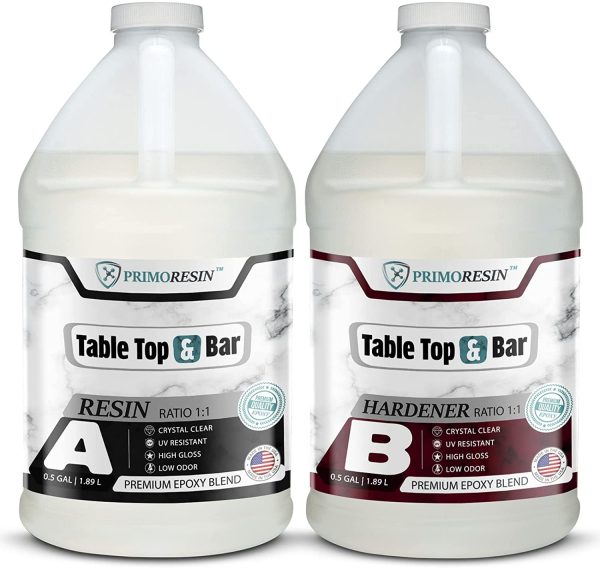 | 1 Gallon Premium Epoxy Resin Kit | Clear Resin for Tabletop, Bar Top, Wood & Countertop | Non-Yellowing, Ultra-Glossy & Auto-Leveling | Non-Toxic, FDA Compliant & Low Odor | 1:1 Mixing Ratio | Proud Canadian Company (1 Gallon) - Image 4