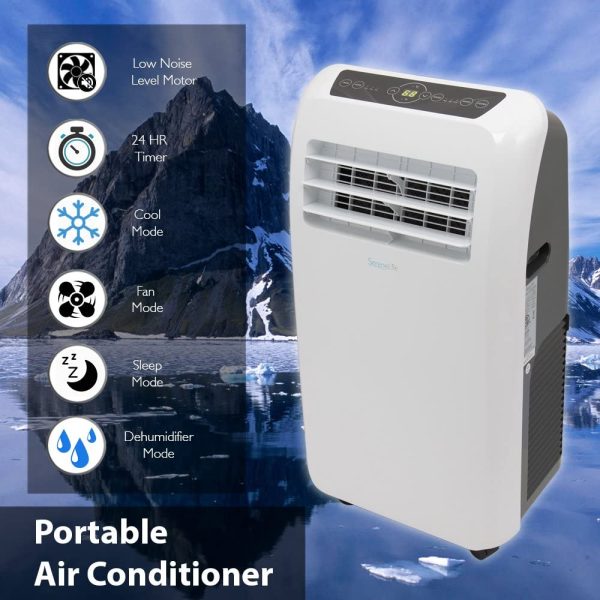 SereneLife SLPAC12.5 Portable Air Conditioner Compact Home AC Cooling Unit with Built-in Dehumidifier & Fan Modes, Quiet Operation, Includes Window Mount Kit, 12,000 BTU, White - Image 9