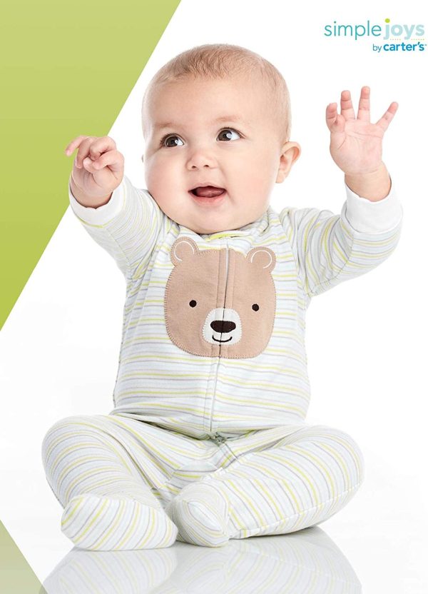 Simple Joys by Carter's Unisex-Baby Neutral 2-Pack Cotton Footed Sleep and Play - Image 5