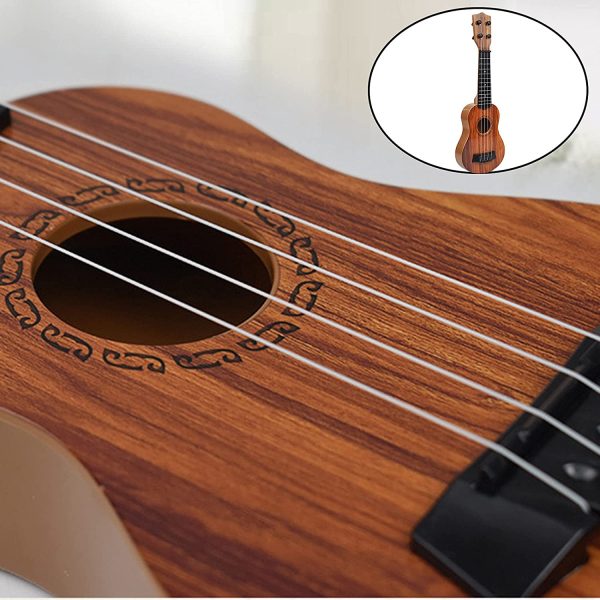 TOOYFUL Cute Kids Guitar Toy Ukulele Classical Small Guitar 4 Strings Children Educational Learning Early Education - Deep Brown - Image 5