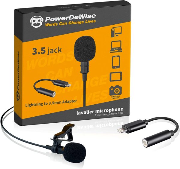 Professional Grade Lavalier Microphone with Adapter Compatible with iPhone - Lapel Microphone for iPhone X 11 12 13 Pro - iPhone Compatible External Microphone - iPhone XR, XS, XS Max Video Mic - Image 4