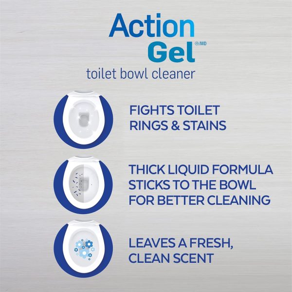 Lysol Toilet Bowl Cleaner, Action Gel, Spring Waterfall, 710ml, 8x Clinging Gel - Image 3