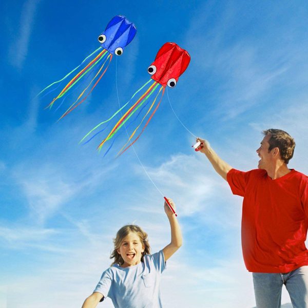 SINGARE Large Octopus Kite Long Tail Beautiful Easy Flyer Kites Beach Kites Good Toys for Kids and Adults - Image 6