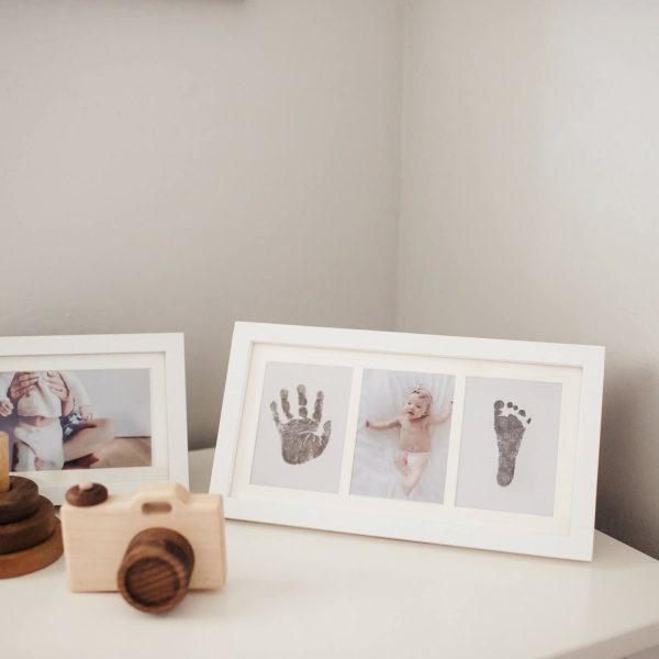 Precious Baby Handprint and Footprint Frame Kit - Baby Prints Photo Keepsake in White with Non-Toxic Ink Pad - Quality Wood Frame With Safe Acrylic Glass - Great Baby Gift For Baby Registry - Image 3