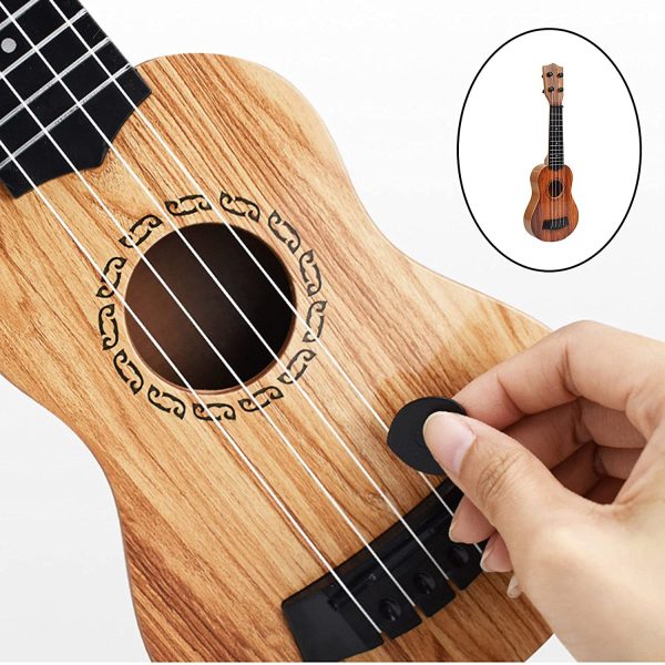 TOOYFUL Cute Kids Guitar Toy Ukulele Classical Small Guitar 4 Strings Children Educational Learning Early Education - Deep Brown - Image 6