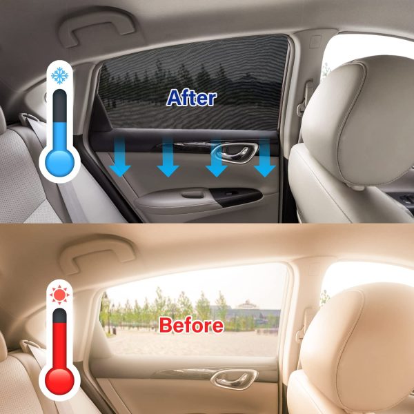 Car Window Shade, Super Stretchy Mesh Car Sun Shade Mosquito Net Curtain for Rear Side Window, Block 97% Harmful UV - Image 3