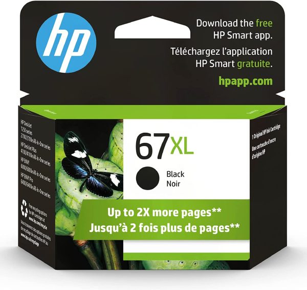 Original HP 67XL Black High-Yield Ink Cartridge | Works with HP DeskJet 1255, 2700, 4100 Series, HP Envy 6000, 6400 Series | Eligible for Instant Ink | 3YM57AN - Image 2