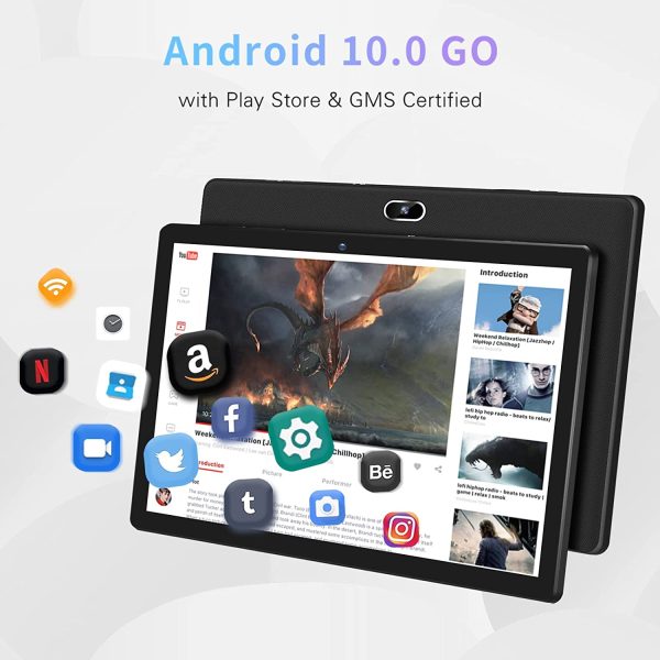 Android 10.0 Tablet 10 Inch qunyiCO Y10 (10.1''), 2GB RAM 32GB Storage,2MP+8MP Dual Camera,Quad-Core Processor,1280 x 800 IPS HD Display Screen, Wi-Fi only Bluetooth 5000mAh, Google GMS Certified - Image 5