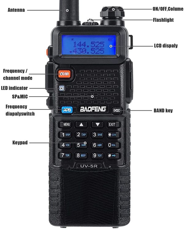 2 Pcs UV-5R 5W Handheld Ham Radio with 3800mAh Battery, Earpiece and Program Cable - Image 4