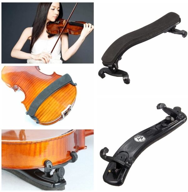 Adjustable Violin Shoulder Rest Plastic EVA Padded for 3/4 4/4 Size Violin Universal Type Violin Parts (Black) - Image 2