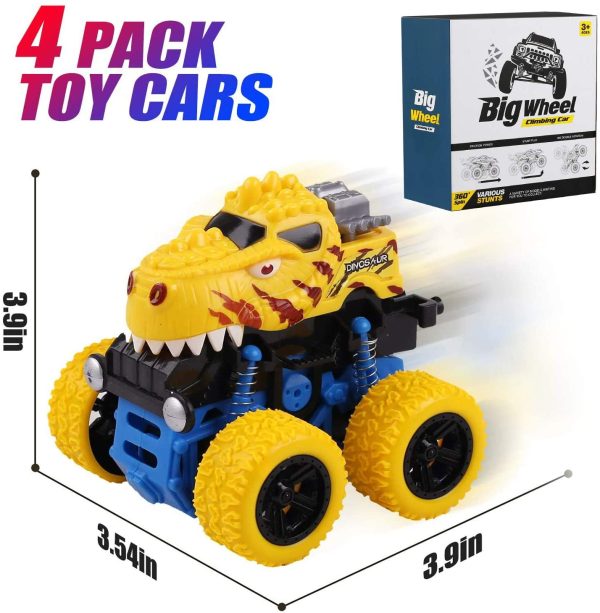 LENNYSTONE Dinosaur Cars Toys for Boys, Girls Friction Powered Monster Truck Push and Go Vehicles Toys for Toddlers, Christmas Birthday Party Gift for Kids Age 3 4 5 6 7 8 Year Old - Image 4