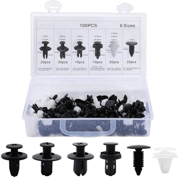 100Pcs Car Body Trim Clips - Car Retainer Clips Universal Auto Clips Plastic Nylon Rivet Trim Clamp, Car Door Bumper Fender Retainer Clips Liner Sealing Strip Fixed Clips Fasteners Tools - Image 4