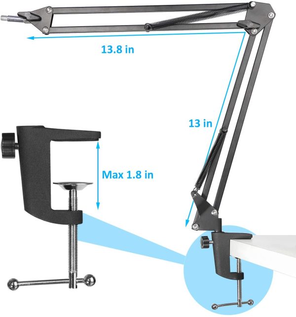 Razer Seiren X Boom Arm with Pop Filter - Mic Stand with Foam Cover Windscreen for Razer Seiren X Gaming Microphone by YOUSHARES - Image 6