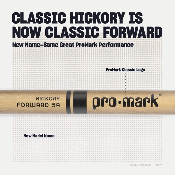 ProMark TX5AW Hickory 5A Wood Tip Drumsticks - Image 5