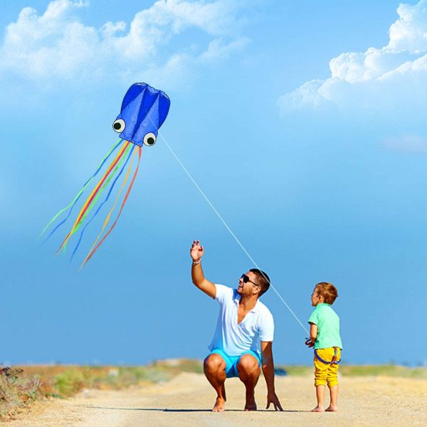 SINGARE Large Octopus Kite Long Tail Beautiful Easy Flyer Kites Beach Kites Good Toys for Kids and Adults - Image 4