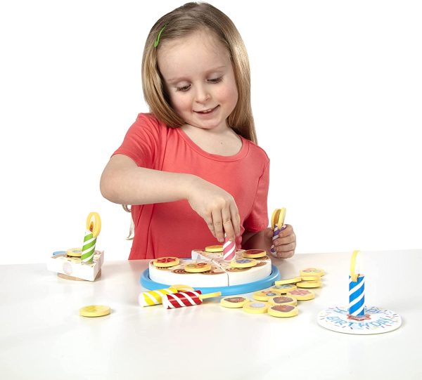 Melissa & Doug Birthday Party Cake - Wooden Play Food With Mix-n-Match Toppings and 7 Candles - Image 3