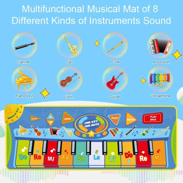 LEADSTAR Musical Mat, Keyboard Electronic Music Carpet, Collapsible Piano Mat for Kids，Touch Play Learning Singing Blanket for Children Baby Early Education Toys - 51.2*18.9 in - Image 6