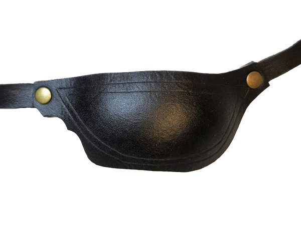 For the RIGHT EYE. Handmade Black Genuine Leather Eye Patch. Suitable for Permanent Use. Medical eyepatch for adults. Eye patch for men for women. - Image 6