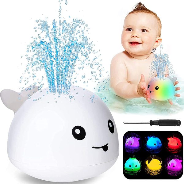 Baby Bath Toys,Whale Bath Toy,Induction Sprinkler Tub Shower Toys for Toddlers Kids Boys Girls, Baby Pool Bathroom Toys (White) - Image 8